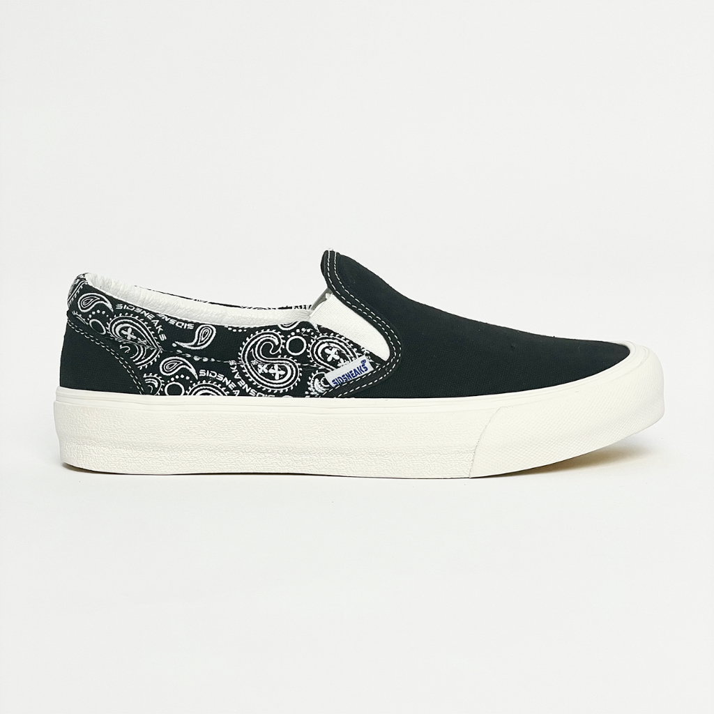 Sepatu Sidsneaks - Slip on Exelas Paisley Black White