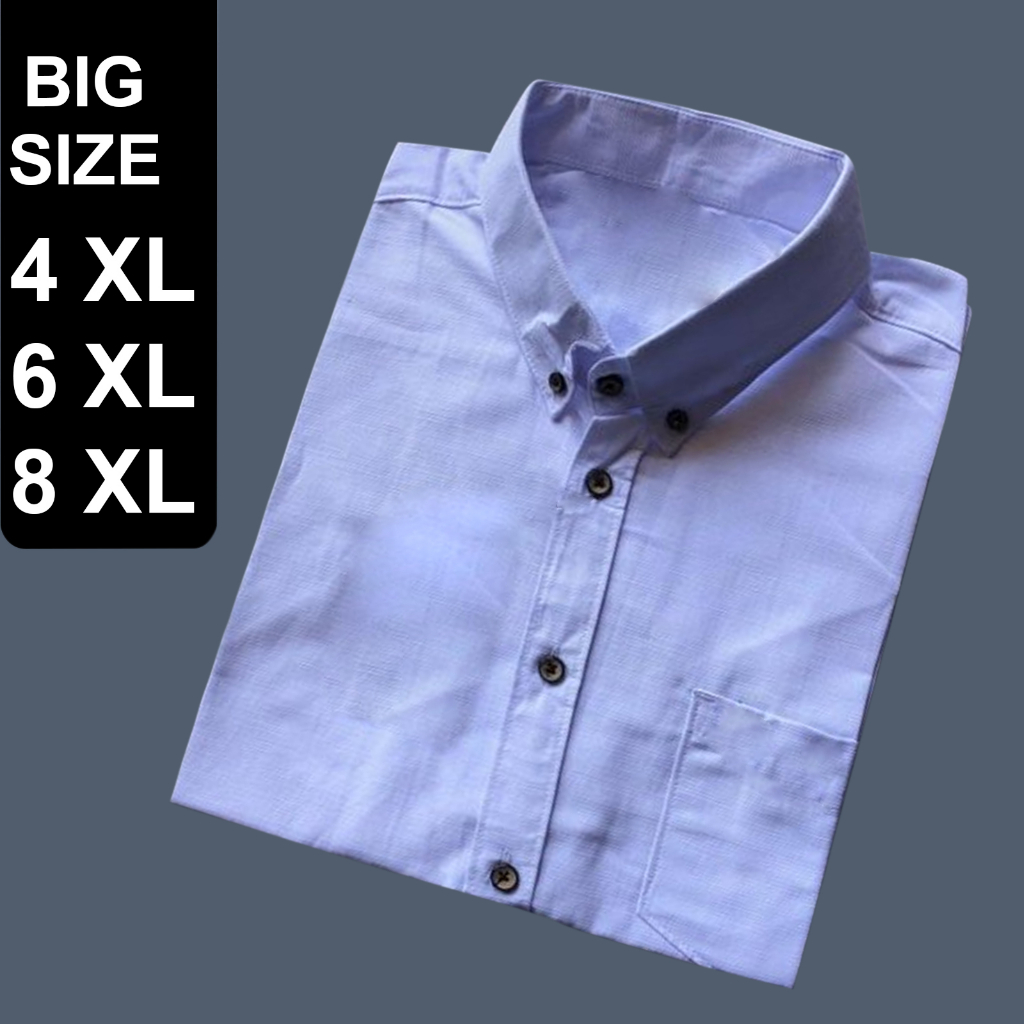 BIG SIZE JUMBO Kemeja polos jumbo Sigaret size 4XL 6XL 8XL lengan pndek PREMIUM QUALITY