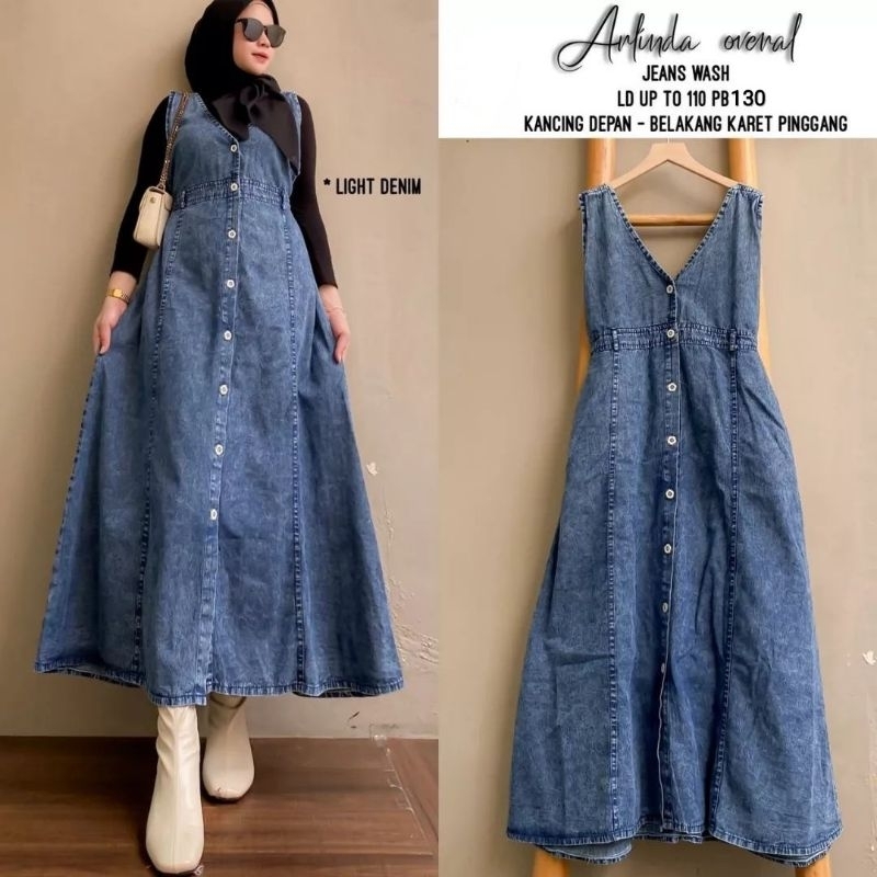 OVERALL JEANS WANITA (NO INNER) | OVERAL DENIM TERBARU | BAJU KODOK WANITA KEKINIAN