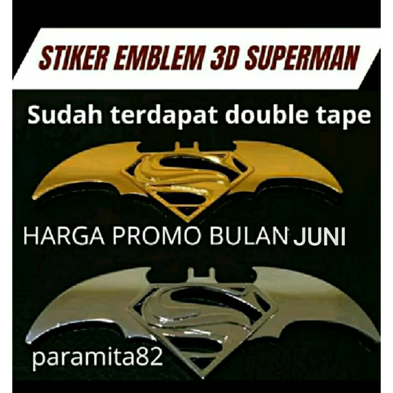 Emblem stiker 3d batman superman motor mobil