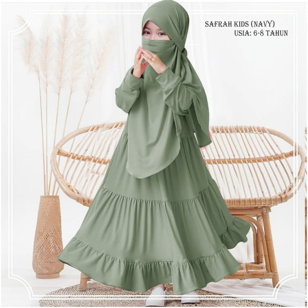 FenishaStore Baju Gamis Anak Perempuan Terbaru SAFRAH Kids Bisa Bayar Ditempat COD