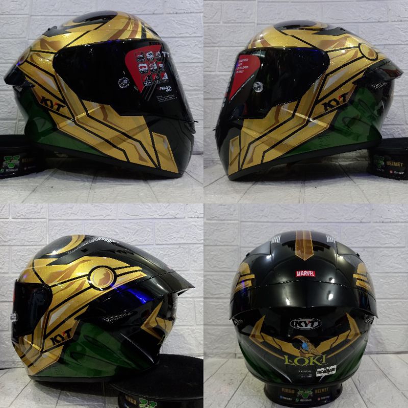 HELM KYT TT COURSE MARVEL LOKI BLACK GOLD