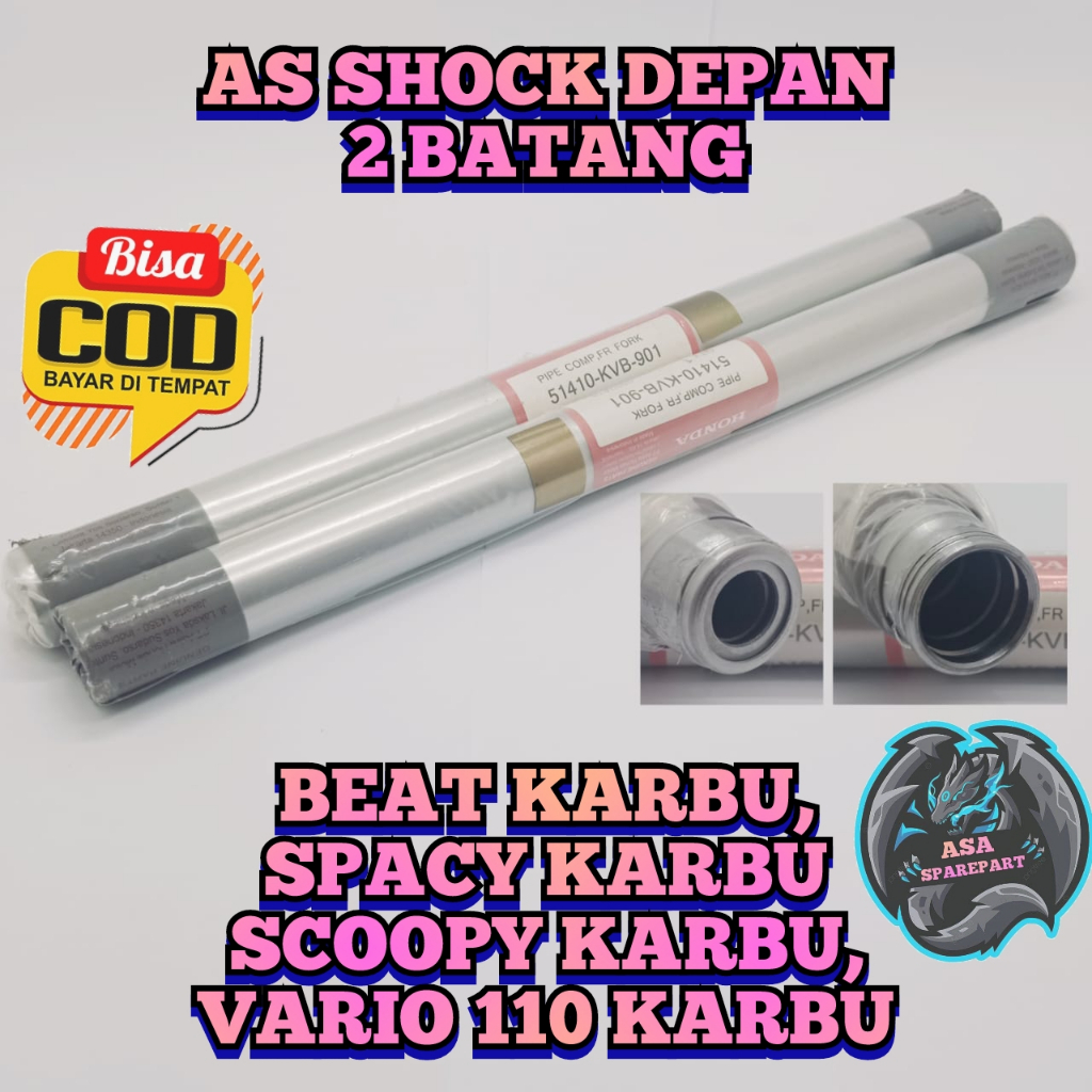 AS SHOCK DEPAN KVY asli original motor honda BEAT karbu , SCOOPY carbu , VARIO 110 KARBUrator PIPA S