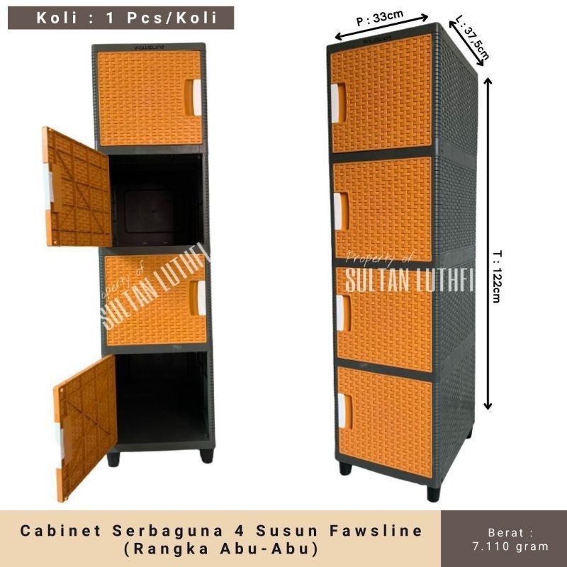 lemari cabinet serbaguna fawsline 4 susun