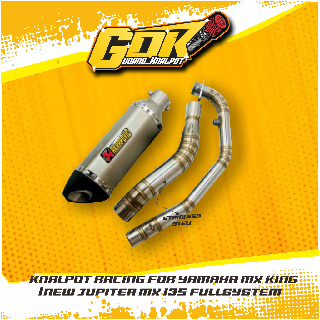 KNALPOT RACING FOR YAMAHA MX KING /NEW JUPITER MX 135 FULLSYSTEM BONUS DB KILLER