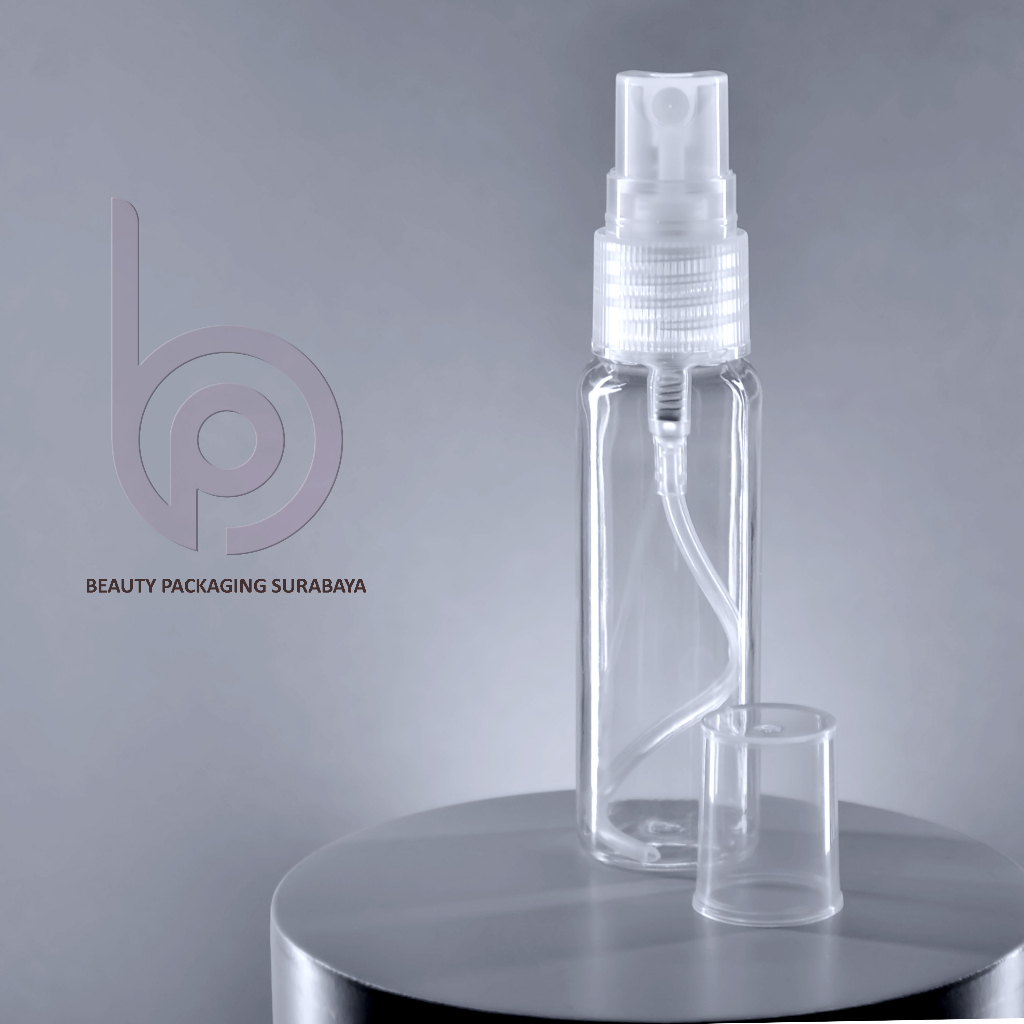 Botol Plastik PET 30ml BR Bening Tebal Tutup Spray