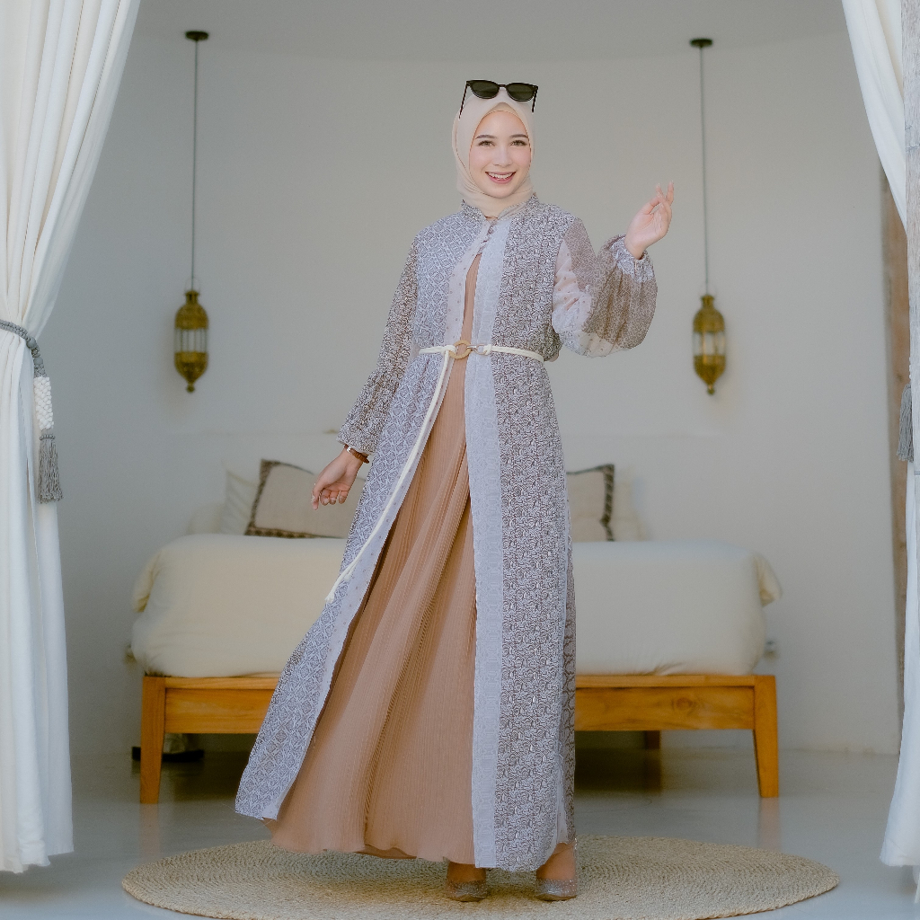 Ladybydiana KIRANA DRESS One Set Dress Muslimah Inner dan Outer Bahan Plisket