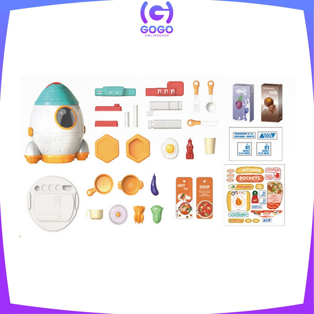 GOGO-M323 Mainan Masak Masakan Anak Pretend Play Set Motif Rocket / Mainan Edukasi Kitchen Set Kids Toys Fast Food Simulation / Makeup Playing House Unisex Import