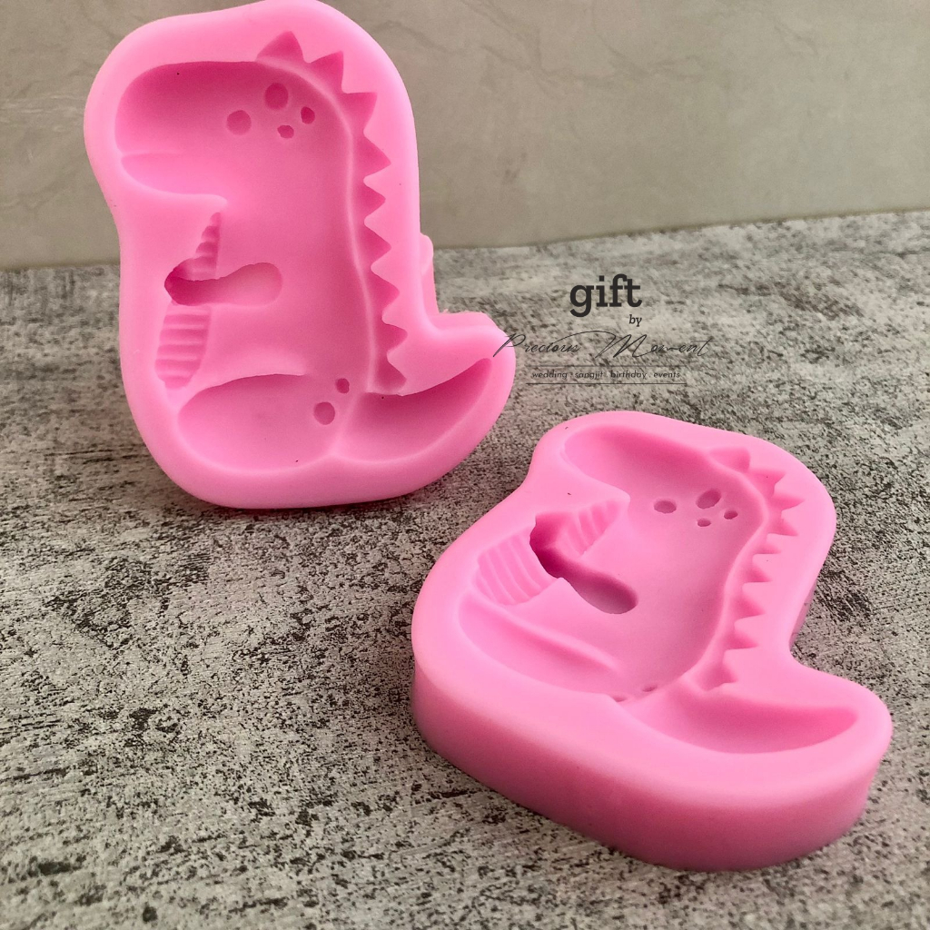 Cetakan kue karakter lucu anak motif DInosaurus Cetakan silikon Cetakan Bolu Kukus Cake Cetakan Pudi