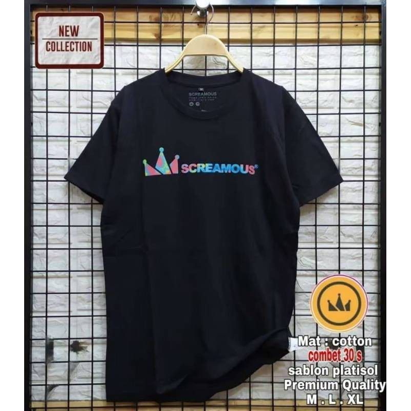 SCREAMOUS kaos distro pria tangan pendek Cotton combad 30s