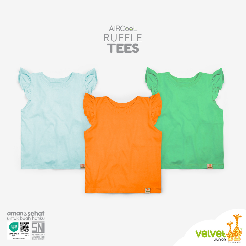 Velvet Junior Kaos Anak Perempuan - Ruffle Tees - Katydid