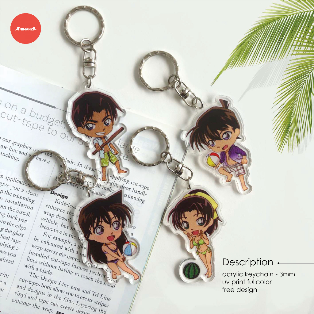 Detective Conan Acrylic Keychain - Aksesoris Ganci Anime