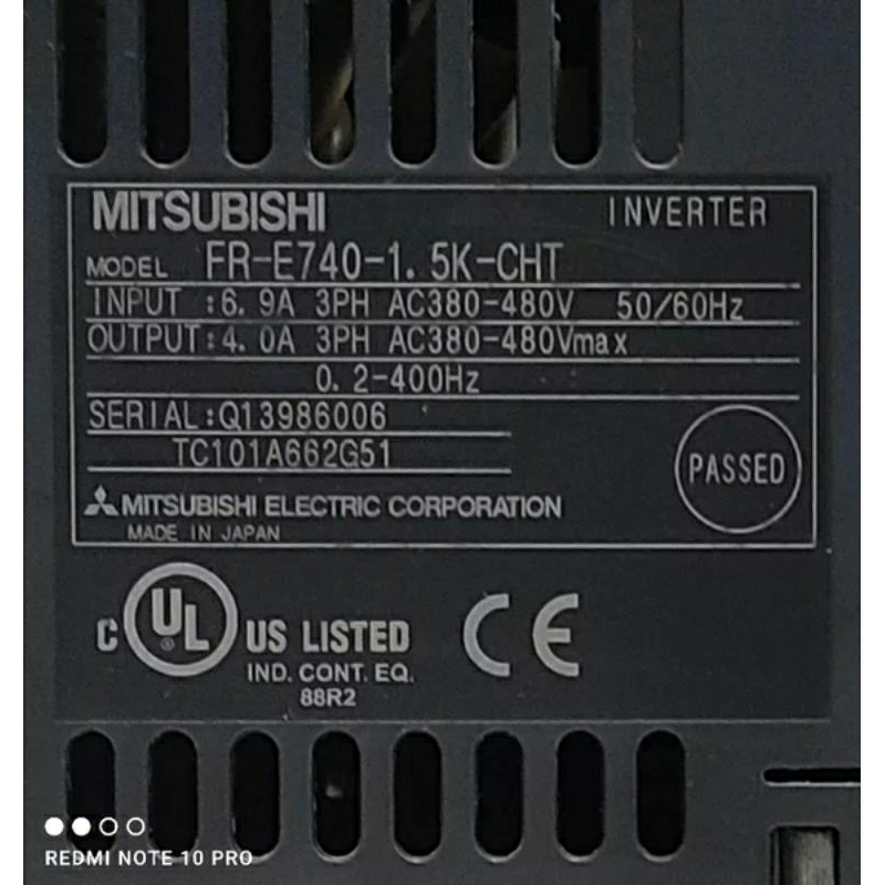 inverter mitsubishi fr e740 2hp 1.5kw 380v