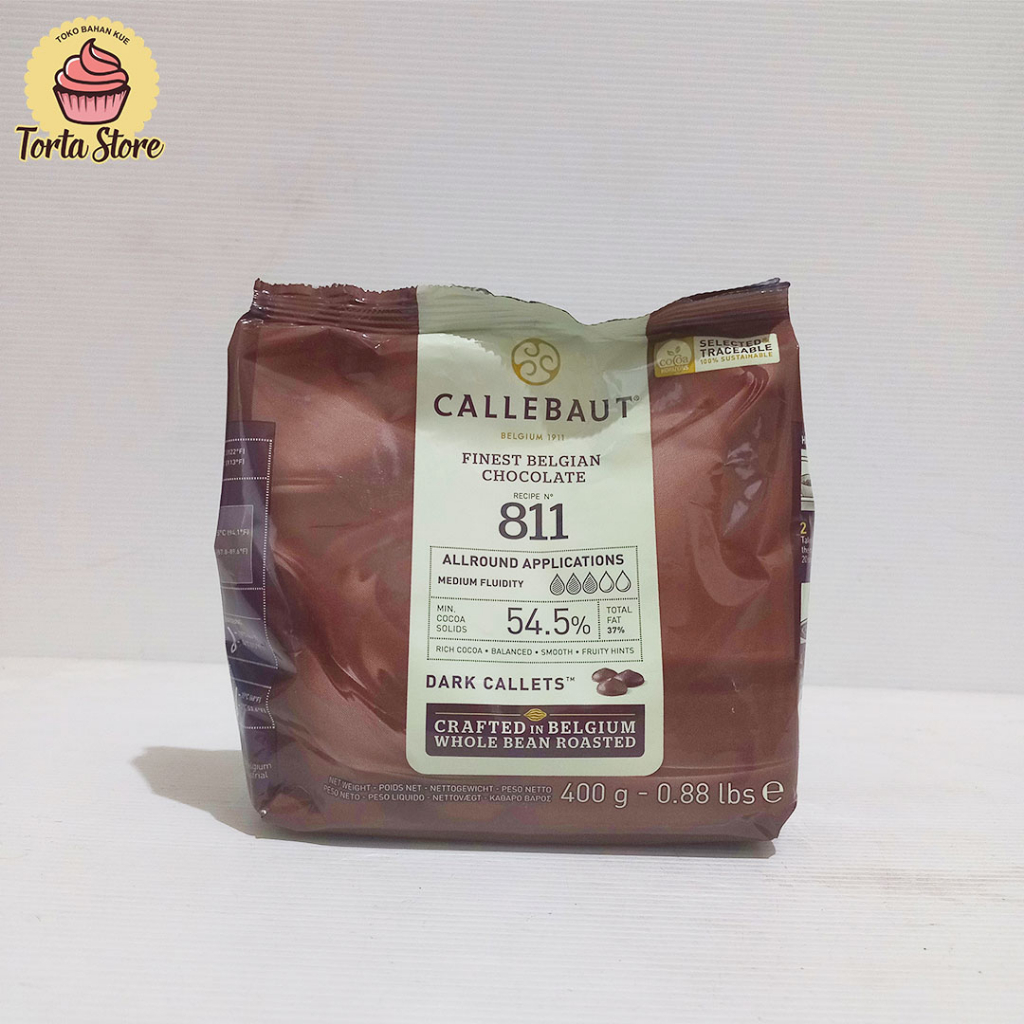 

Callebaut 811 Dark Callets Chocolate Couverture Coklat 54,5 % 400gr