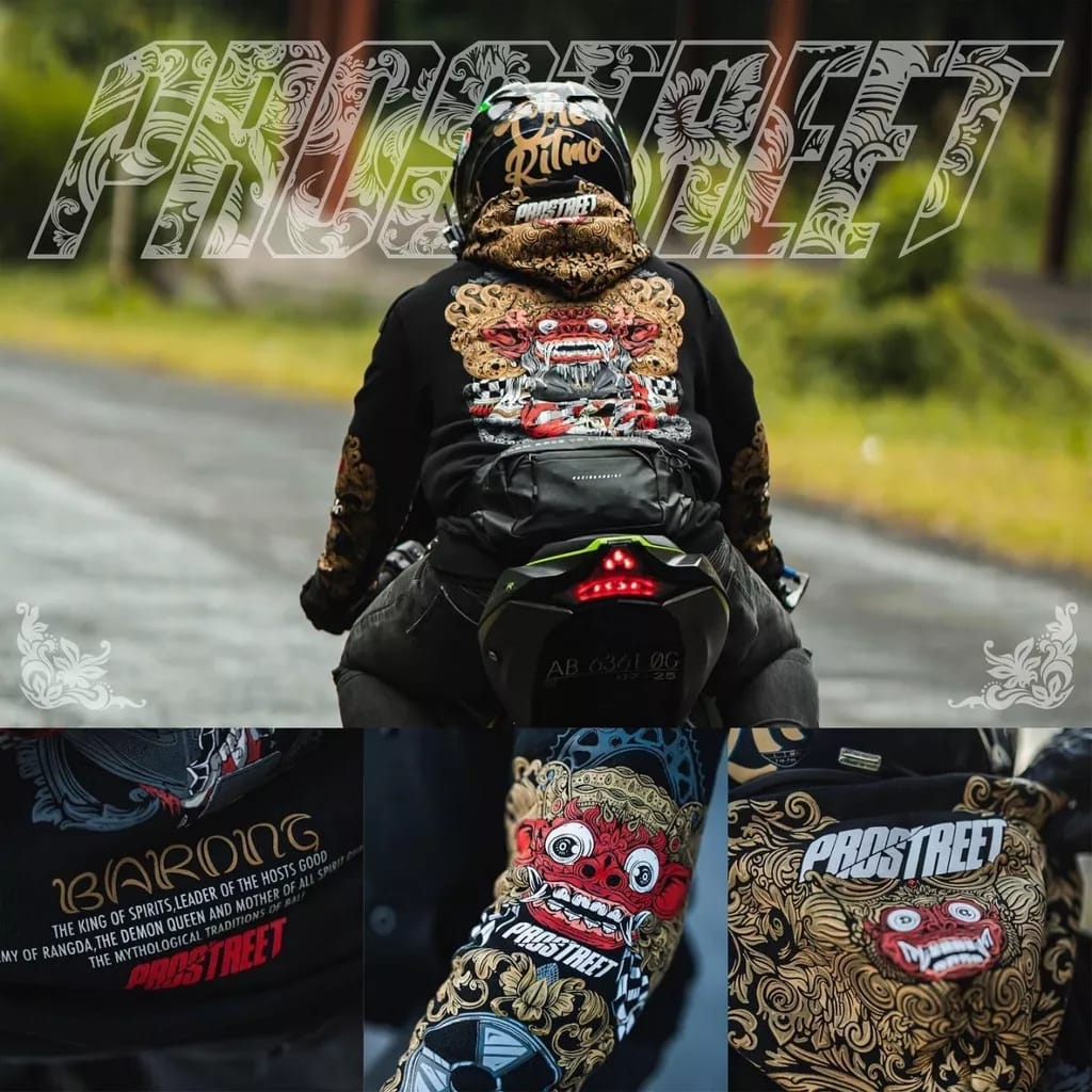 Jaket Sweater Hoodie Motor Prostreet Barong Cultur Terbaru Dan Terlaris 2023 - HOODIE MOTOR PROSTREET BARONG-HITAM PREMIUM KUALITAS DISTRO