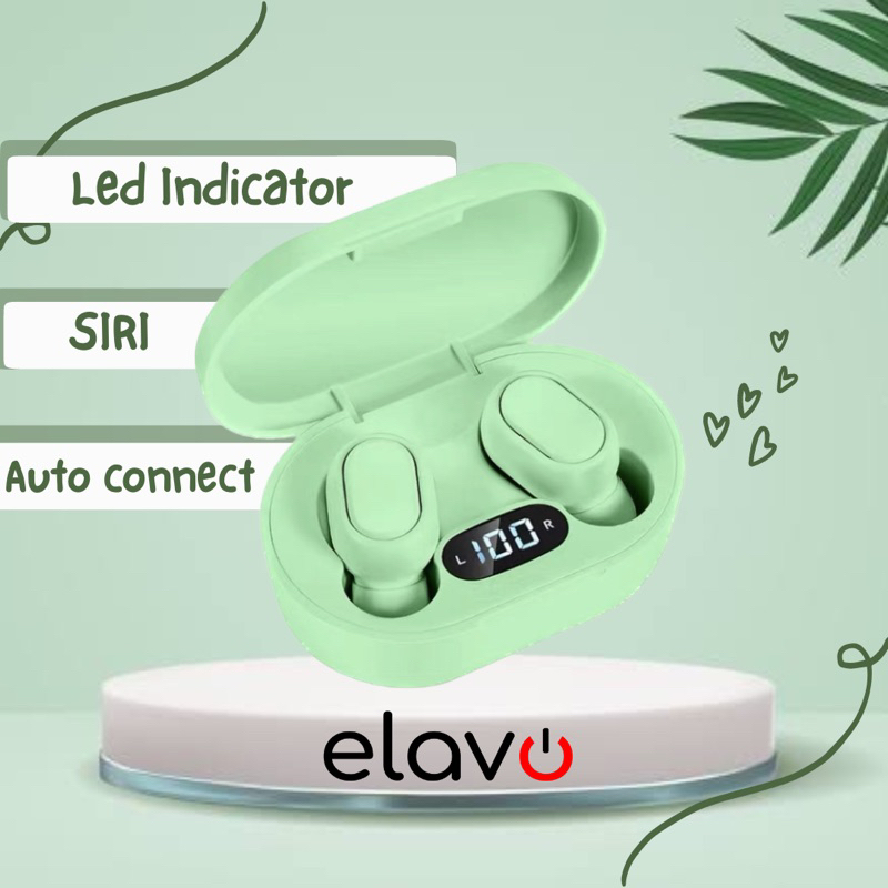 ELAVO Earbuds bluetooth Macaron pastel wireless headset High quality noise reduction microphone waterproof HIFI Sport