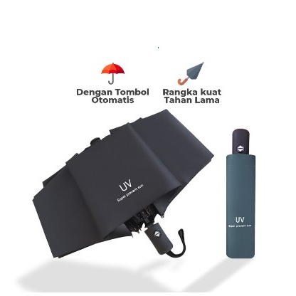 payung lipat motif buah-buahan / payung lipat otomatis motif lucu / payung lipat anti sinar UV / pay