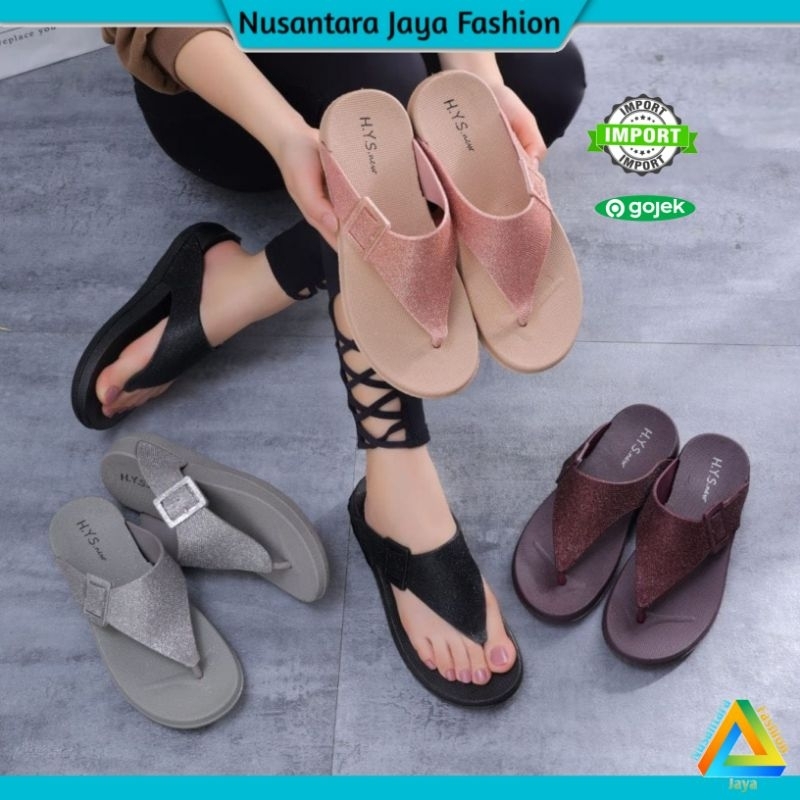 Sandal Jepit Wanita GLITERICH Terlaris Kekinian HYS 1025PD