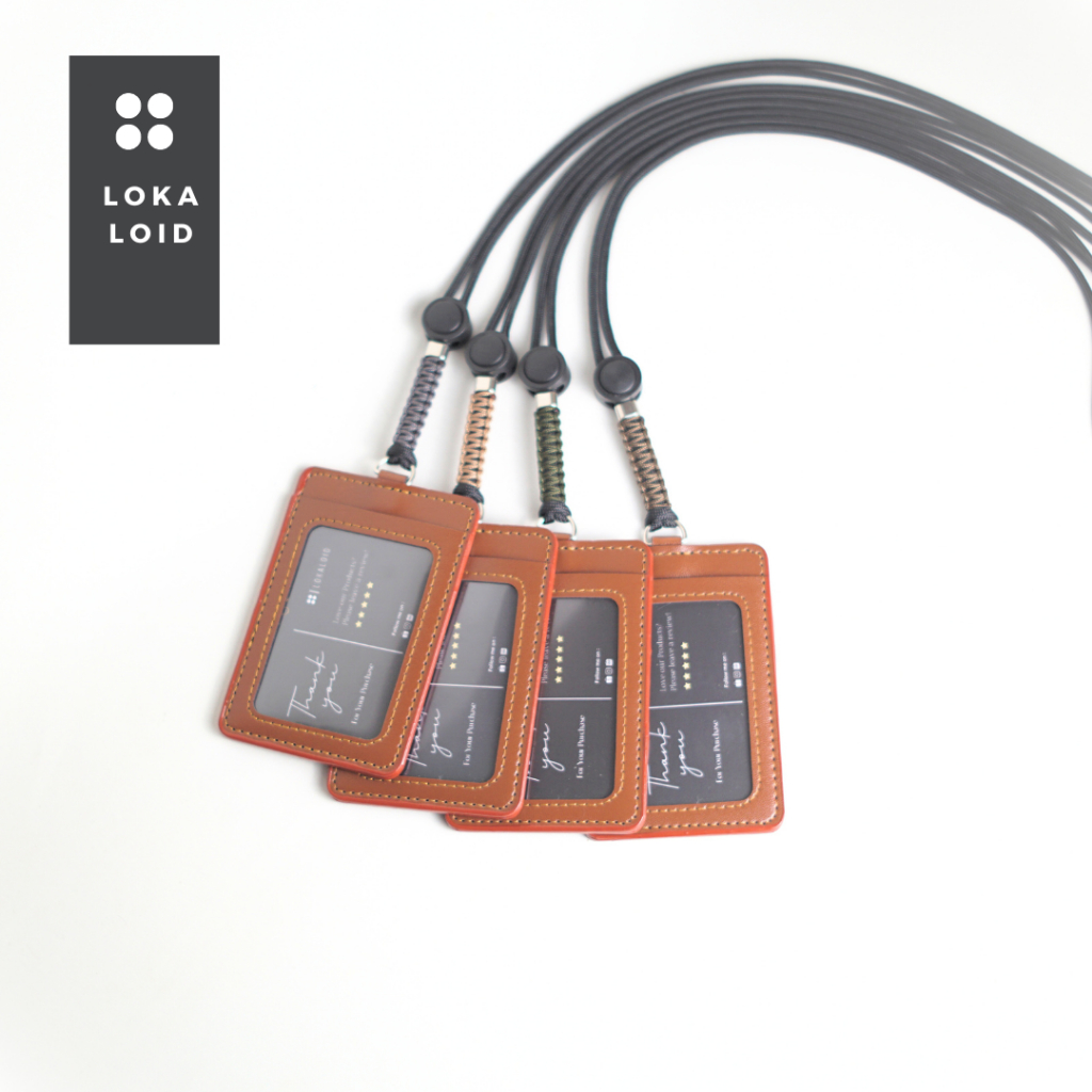 

Lanyard Name Tag Id Card Pria Wanita Model Holder hookless Paracord by lokaloid