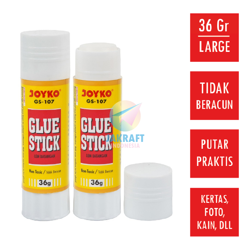 

(1 Pcs) Glue Stick Besar 36Gr JOYKO GS-107 Lem Kertas Putar 36 Gram Gr Aman Tidak Beracun