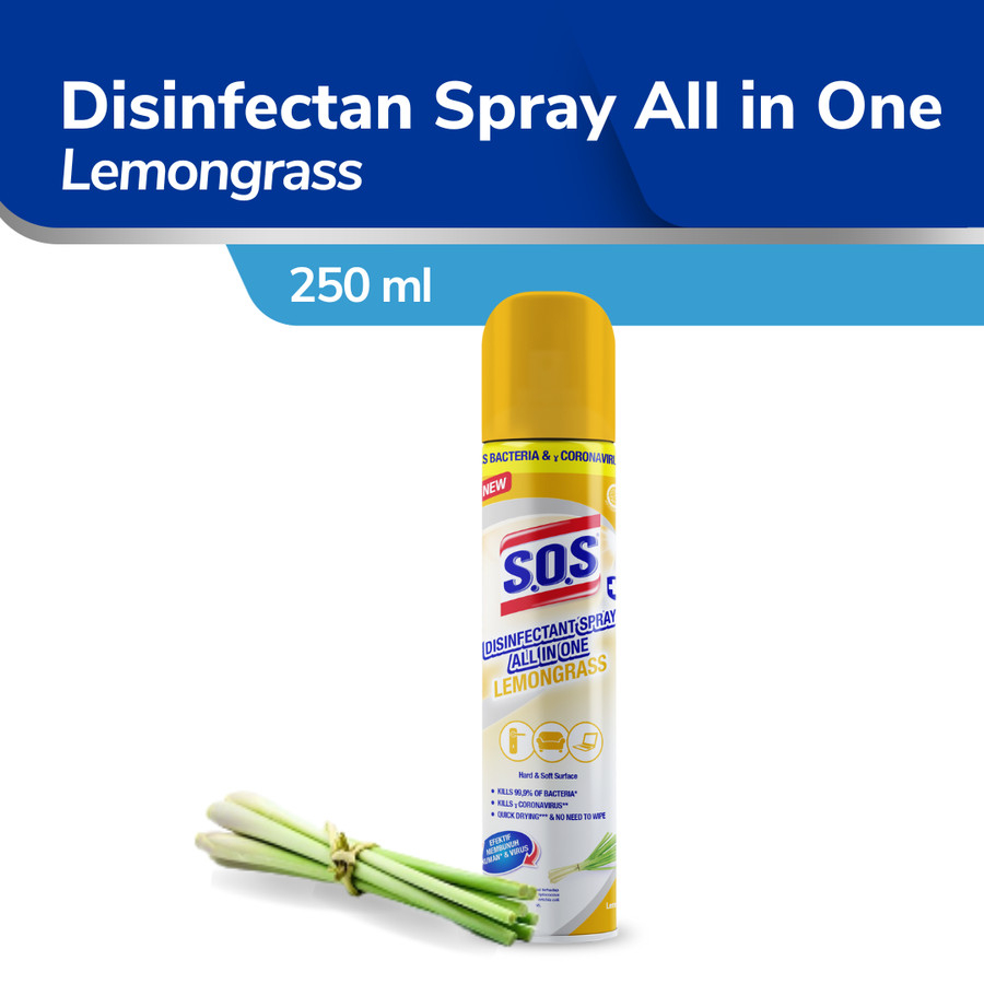 SOS Disinfektan Spray All In One Lemon Grass 250 ml