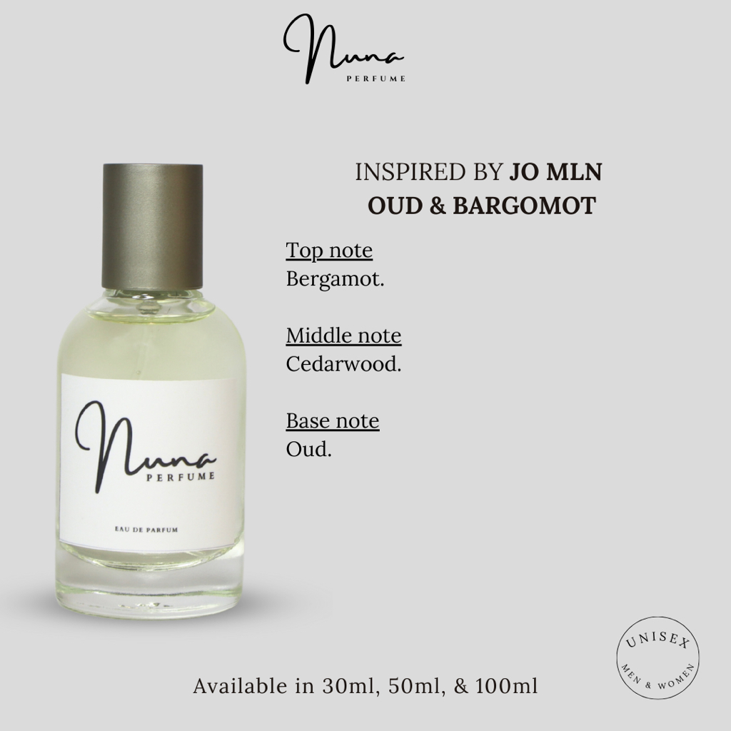 Nuna Perfume Inspired by Oud & Bergamot Jo Mln - parfum unisex-parfum pria-parfum wanita-parfum taha