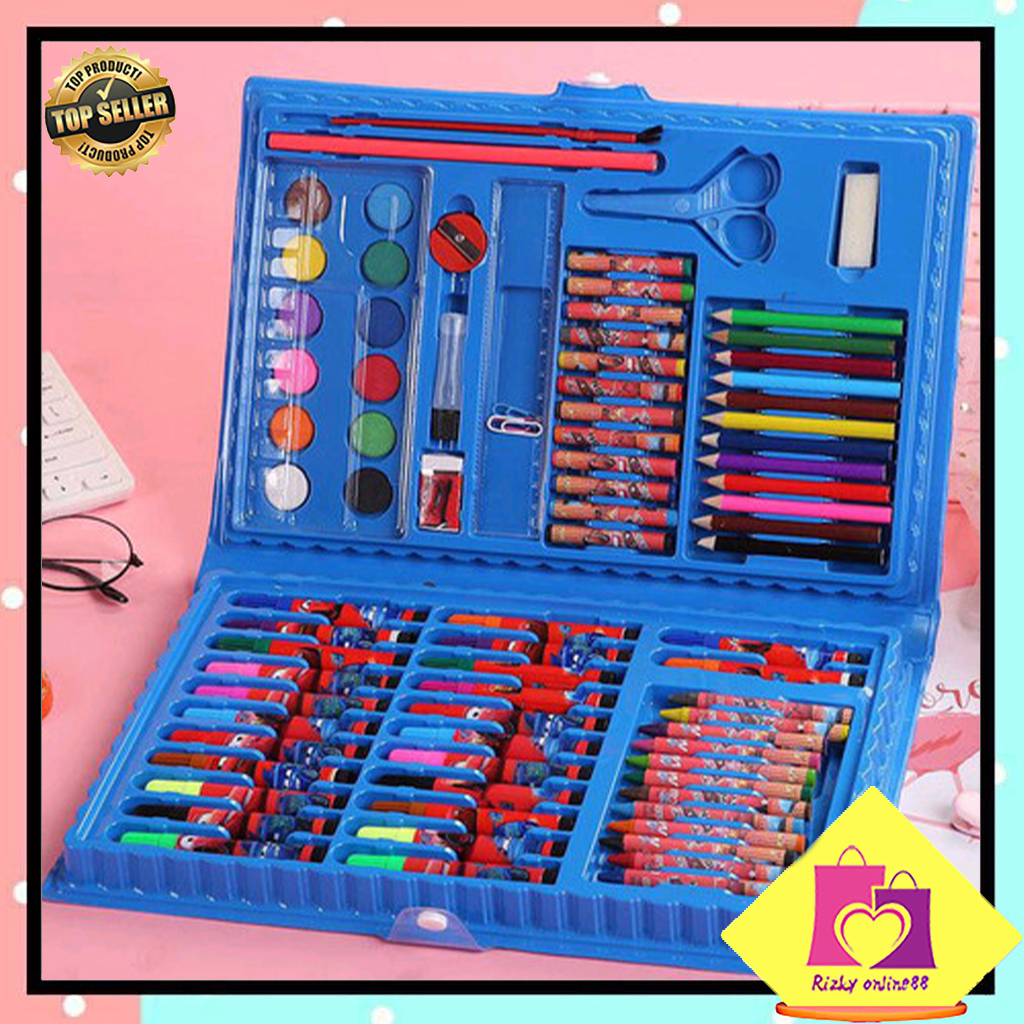 Rizkyonline88 Crayon Anak Set 86pcs / Krayon Mewarnai Anak 86pcs / Pensil Warna Set 86pcs STY03