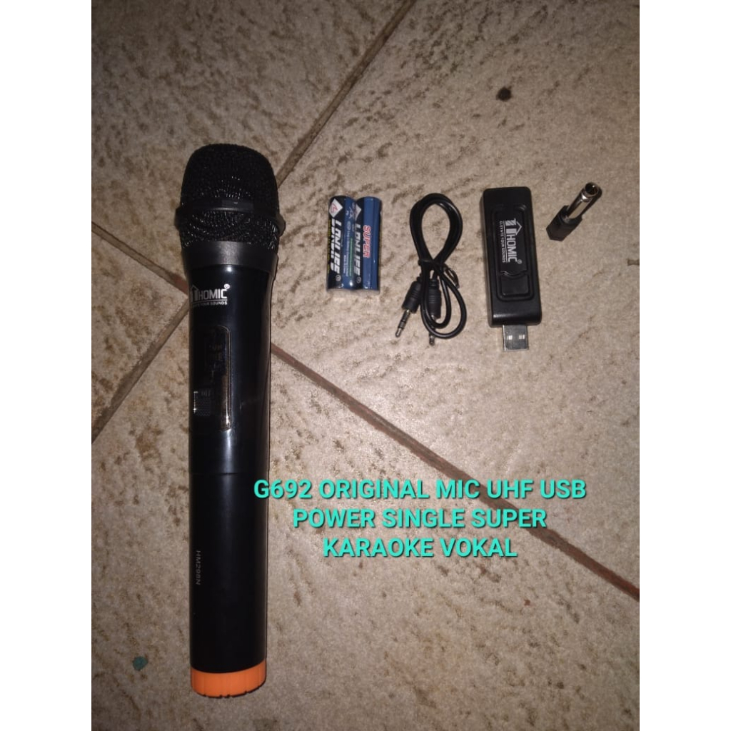 G692 ORI Mic Wireless Microphone USB POWER Singel mik Satu Mikropon UHF Mikropon Single Wireles Homic SUPER KARAOKE Mikrofon Vokal DIGITAL LCD MIK WIRELES MIKROPON MIKROPHONE DISPLAY VOCAL ARTIS PROFESIONAL PRO SOUND BEST SISTEM AUDIO PANGGUNG LEGENDARY D