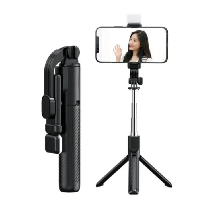 Tripod Selfie Stick R1S Led R1 Tongsis Tripod 3IN1 Bluetooth Remote control