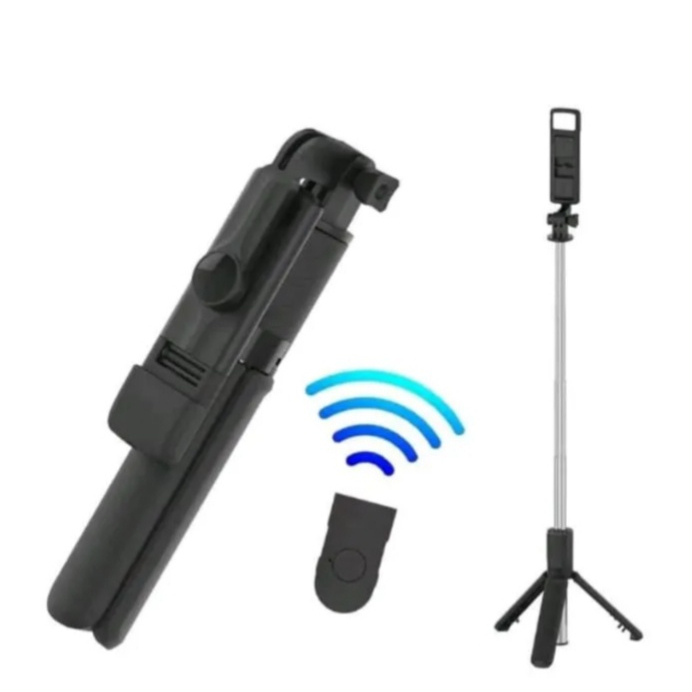 Tripod Selfie Stick R1S Led R1 Tongsis Tripod 3IN1 Bluetooth Remote control