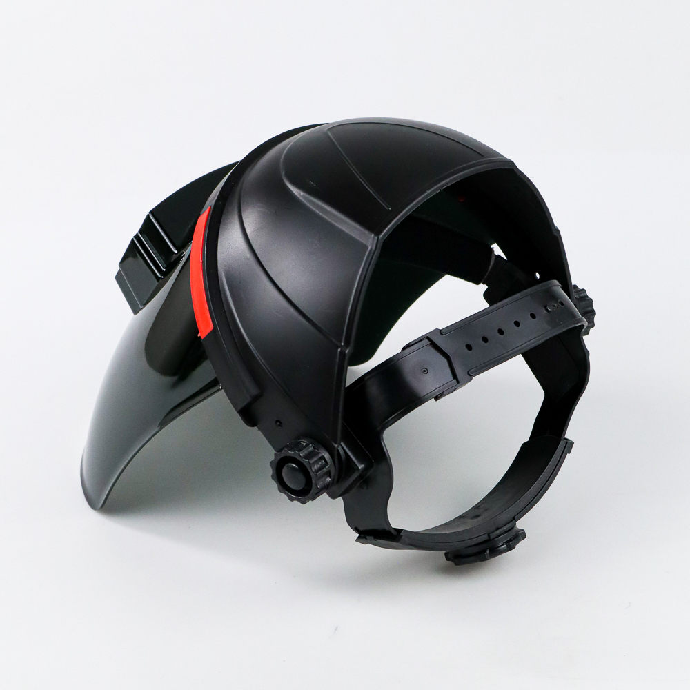 Helm Las Automatic Variable Light Welding Mask Cap Shield - Black/Red