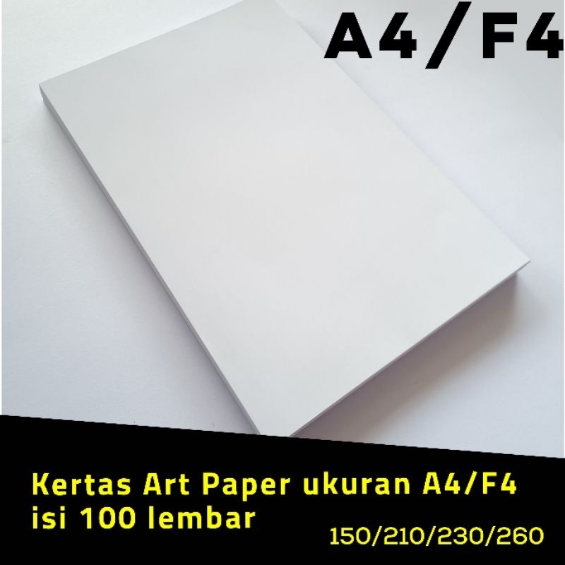 

Kertas Art Paper ukuran A4/F4 isi 100 lembar 150/210/230/260