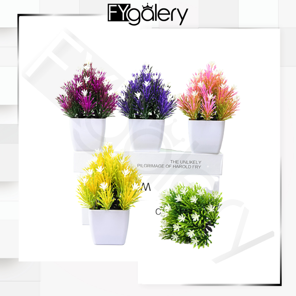 FYGALERY PT60 Pot Tanaman Hias Bunga Melati Plastik Ornamen Pot Bongsai Artificial Flower Decoration