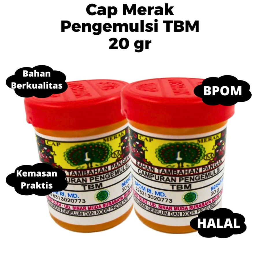 

PENGEMULSI KUE MERAK TBM 20 GR / EMULSIFIER / PENGEMBANG KUE