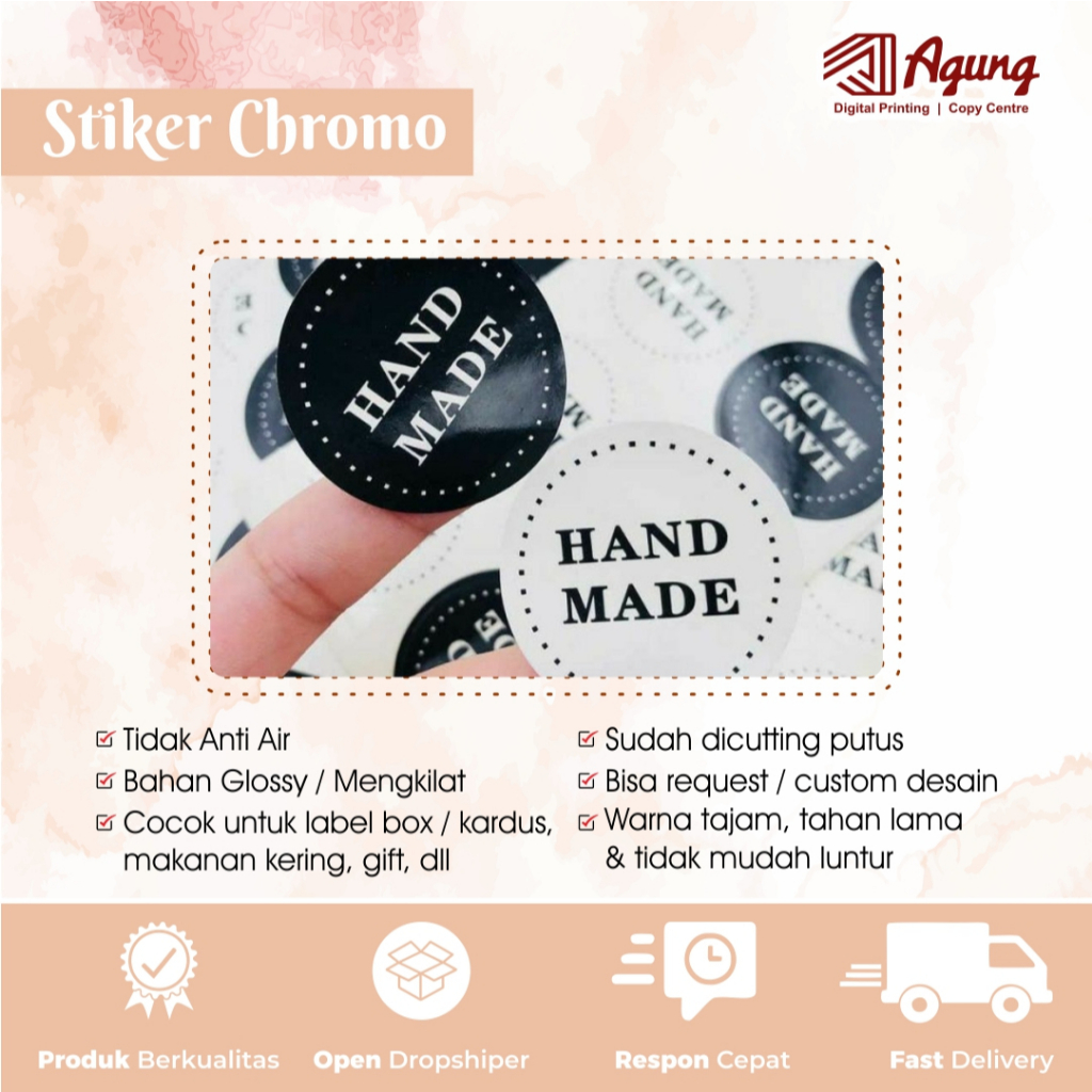 

CETAK STIKER CHROMO LABEL OLSHOP / LABEL STIKER MAKANAN MINUMAN TERMURAH SUDAH CUTTING / POTONG