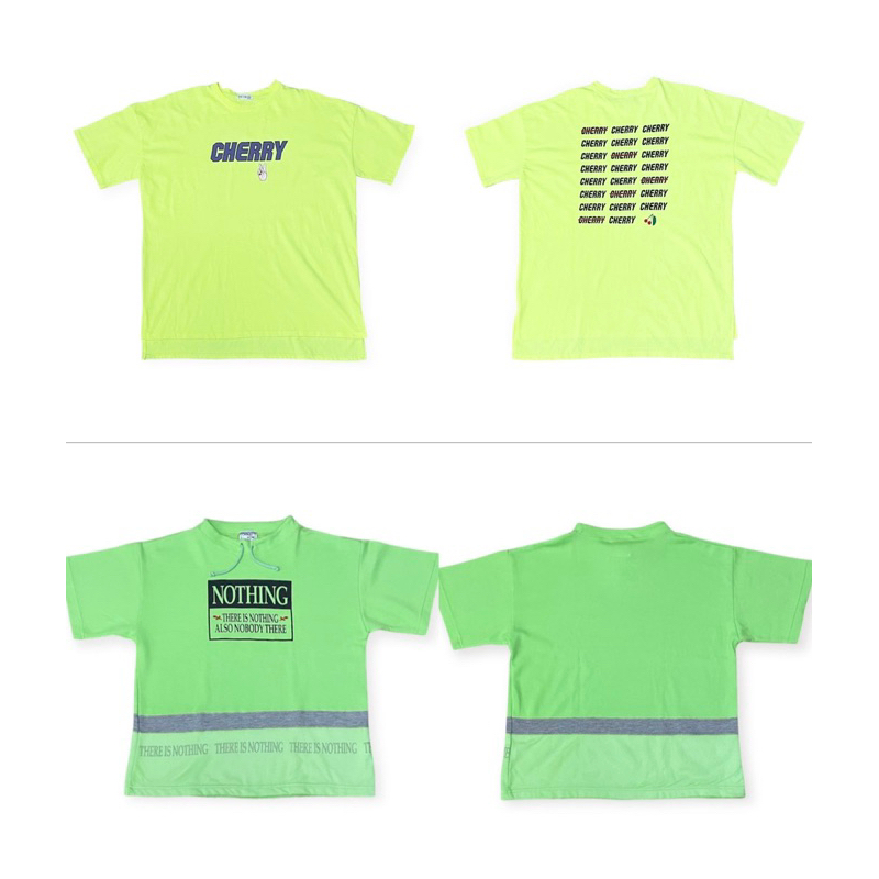 Kaos kuning dan hijau neon