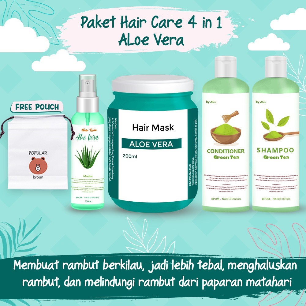 [BPOM] PAKET HAIR CARE 4IN1 / PAKET HEMAT HAIR CARE / HAMPERS HAIR MASK FREE POUCH / HAMPERS HAIR CARE ISI 4 PCS