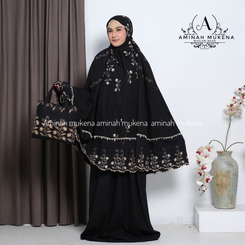 Mukena Bordir Premium Katun Renda Mewah Bella