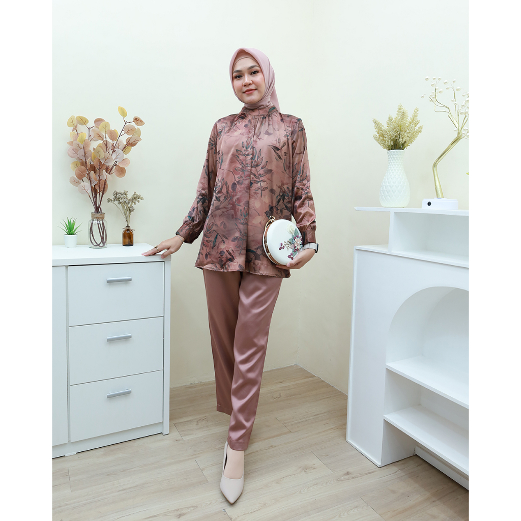 One Set MABA  Motif Armani Silk - Setelan terbaru by Hijab Mamah icis