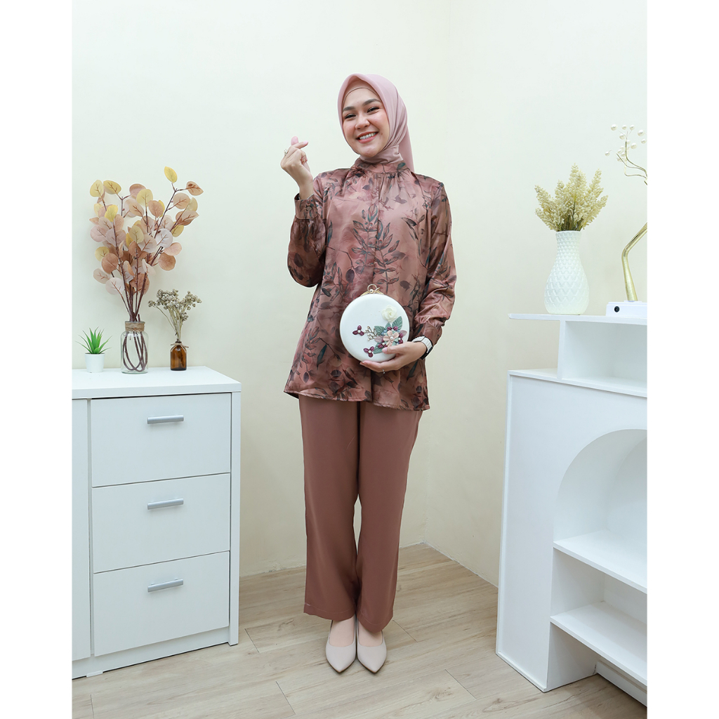 One Set MABA  Motif Armani Silk - Setelan terbaru by Hijab Mamah icis