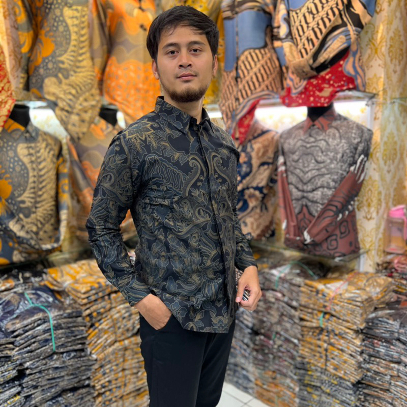 Batik  pria Slimfit premium PISAN BALI DENIM