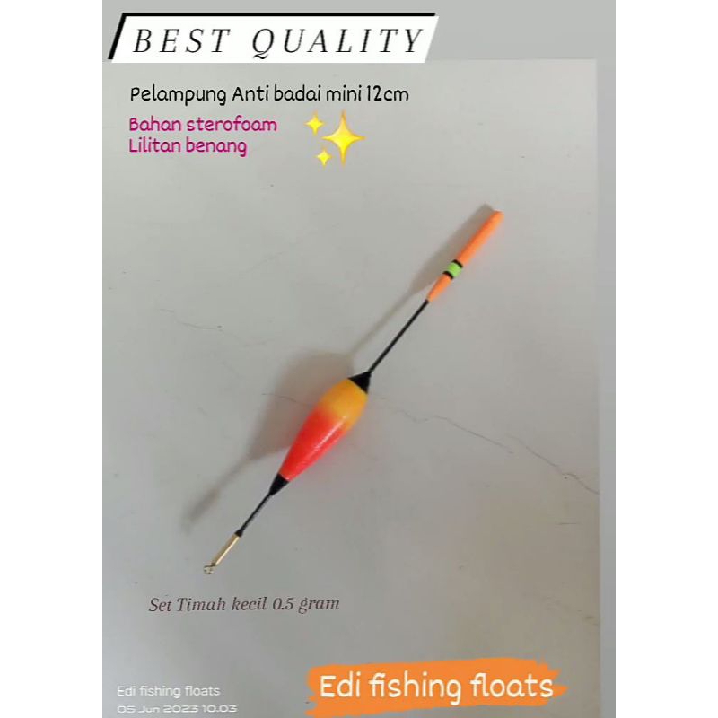 pelampung Anti badai mini 12cm timahnya kecil 0.5gram