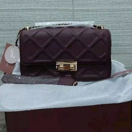 Tas Selempang Wanita Belgium Bag Maroon Heylocalid Original Local.id Sling Bag Cewek Bahan Embossed 