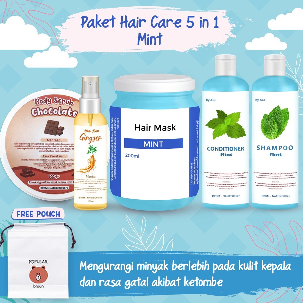 [BPOM] PAKET HAIR CARE 5 IN1/PAKET HEMAT HAIR CARE/HAMPERS HAIR MASK FREE POUCH