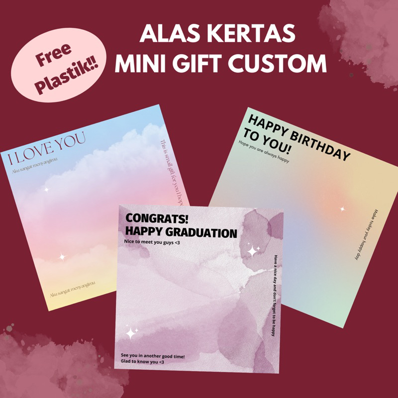

ALAS KERTAS MINI GIFT TERMURAH FREE CUSTOM *FREE PLASTIK* mini