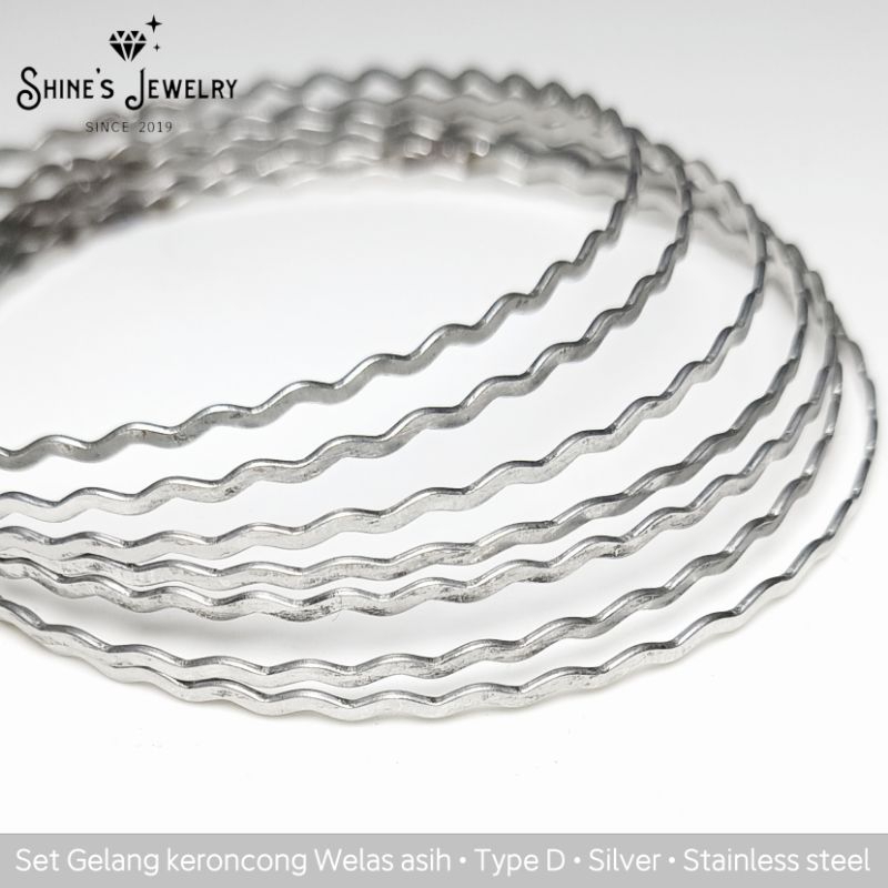 Set gelang keroncong welas asih Type-D stainless steel