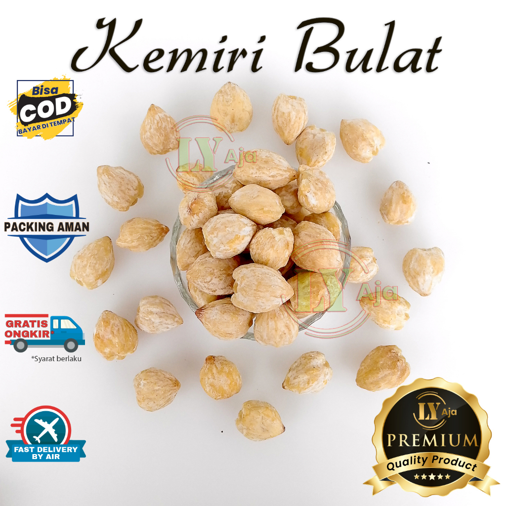 Kemiri Bulat Utuh Medan 250 Gram LY Aja Super