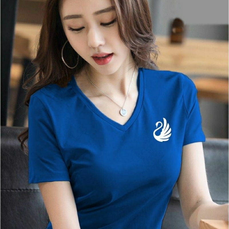 KAOS V.NECK LOGO LENGAN PENDEK