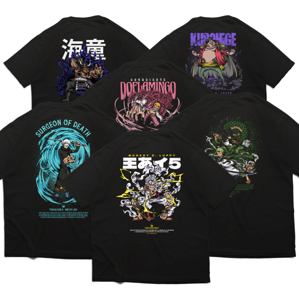 KAOS DISTRO ANIME ONE PIECE COTTON COMBED 30S - KUUL INDUSTRIES