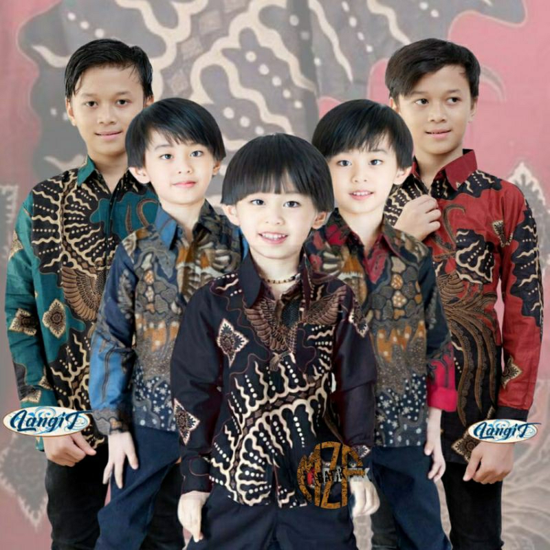 KEMEJA BATIK ANAK LENGAN PANJANG SERAGAM SEKOLAH BAJU BATIK ANAK KKEMEJA ANAK SEKOLAH